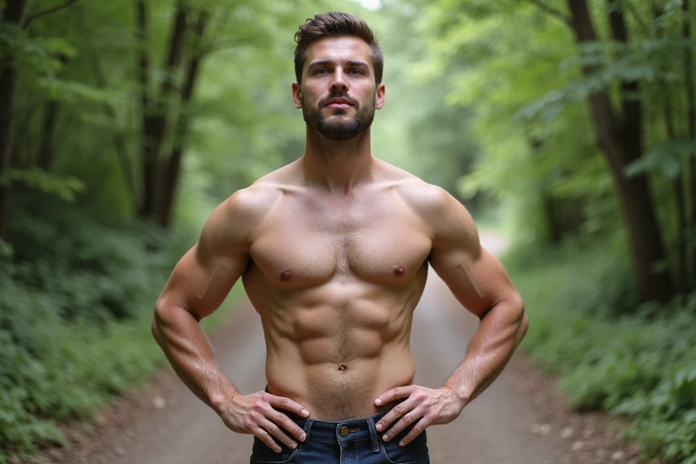 Man feeling energetic and healthy in nature
