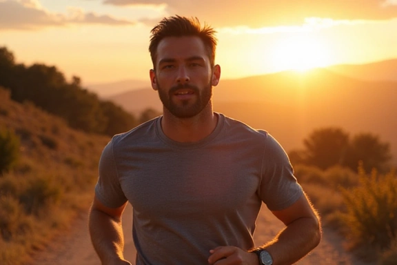 Man running with energy