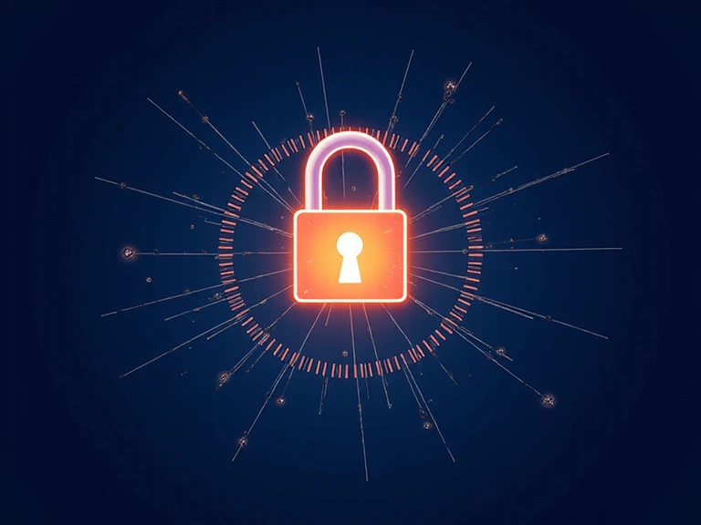 Digital privacy concept with padlock icon